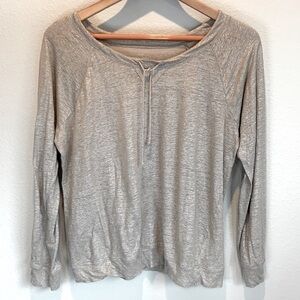 J. Crew 100% Linen Tie Front Beach Sweater Long Sleeve Women’s Size Large